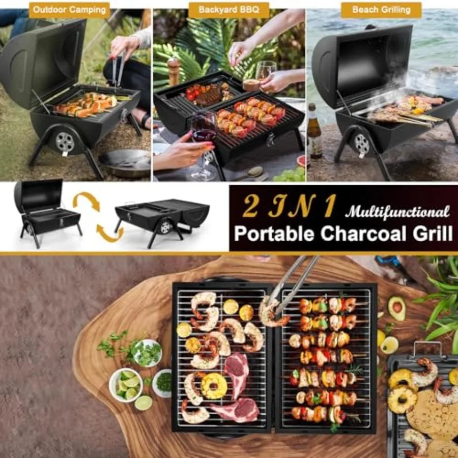 Hign Concerned Portable DoubleSided Tabletop Charcoal Grill