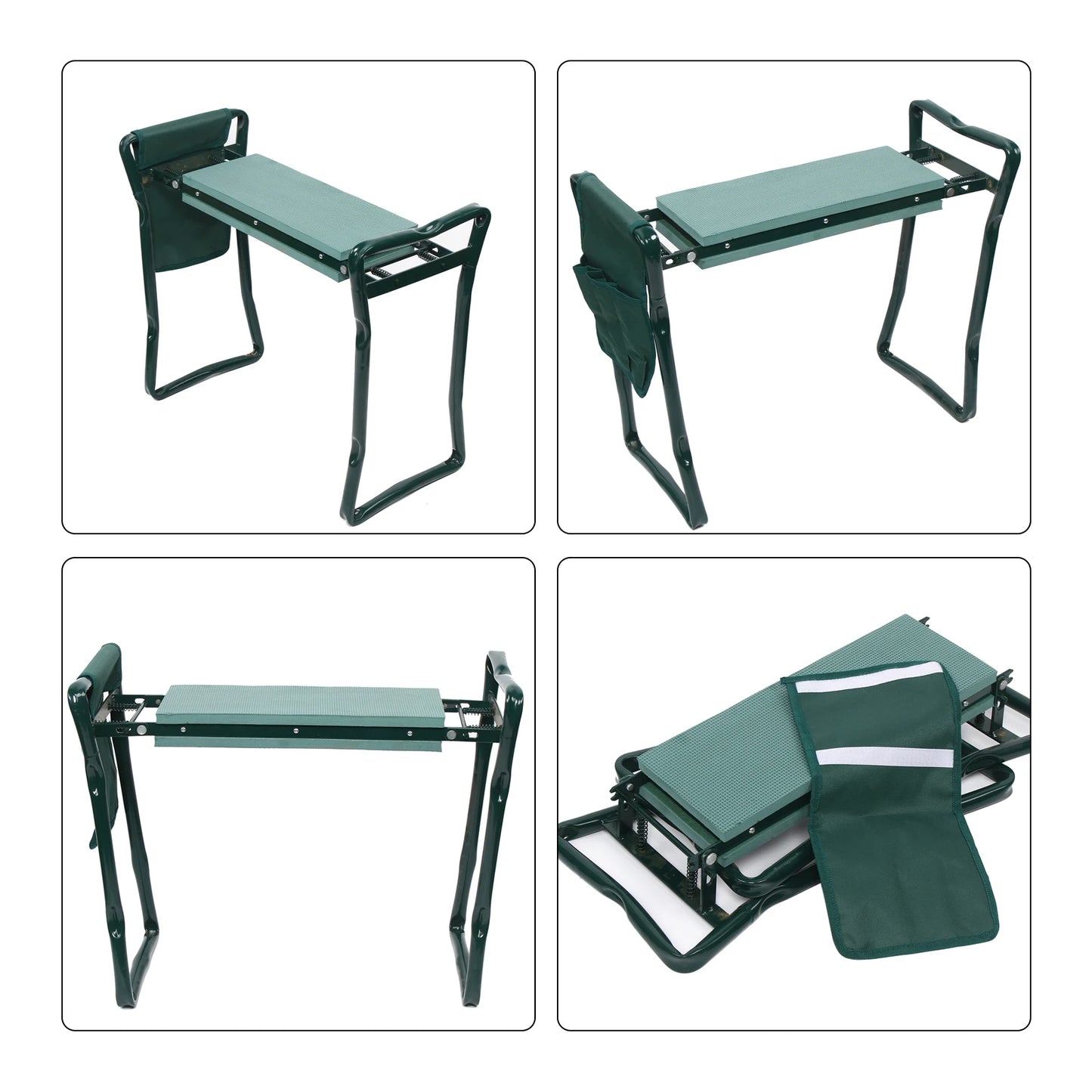 Hign Concerned Folding Garden Kneeler Bench With Tool Bag