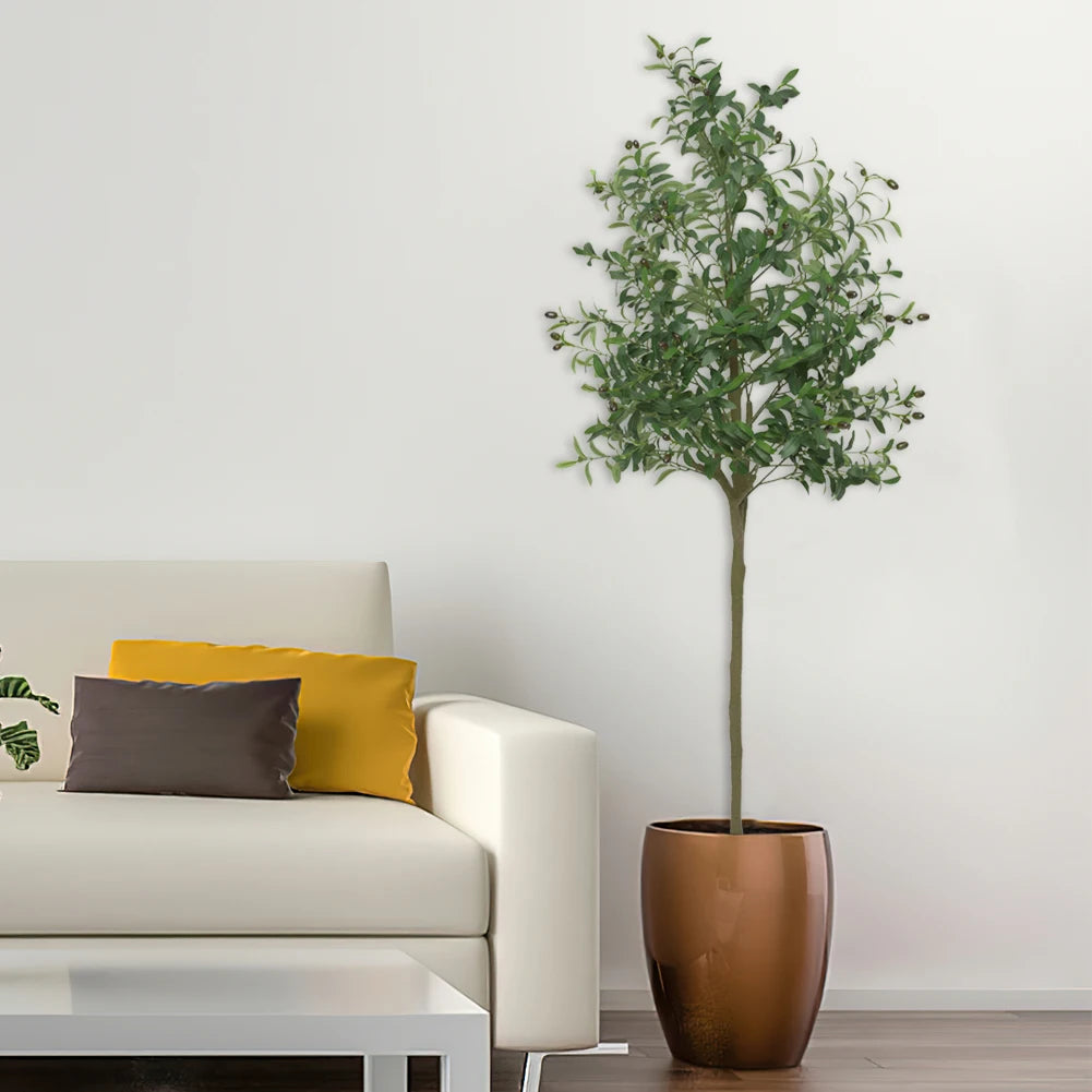 Artificial Olive Tree 5ft 6ft 7ft Tall Faux Olive Tree Indoor Outdoor Potted Plants for Home Office