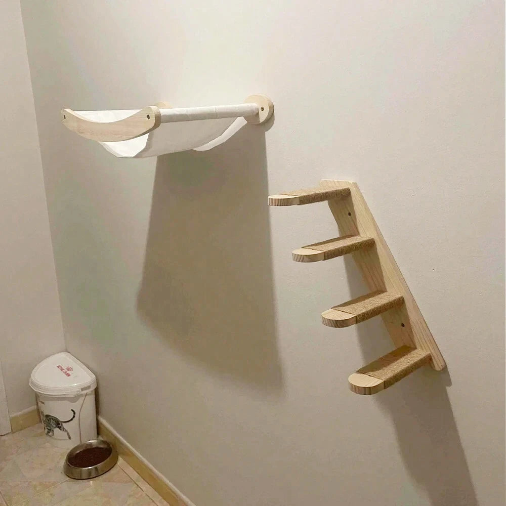 PETRAVELCN Cat Hammock Stairway Wall Mounted Climbing Shelf