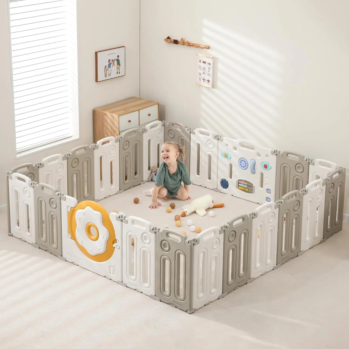 SHXIH Foldable Playpen for Babies and Toddlers