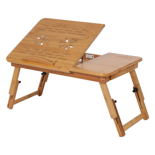 Adjustable Bamboo Laptop Bed Desk Portable Book Reading Tray Stand Dormitory Shelf