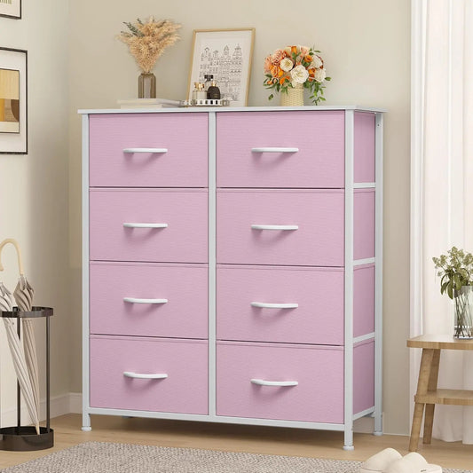 Hign Concerned Fabric Tall Dresser Tower With Eight Drawers
