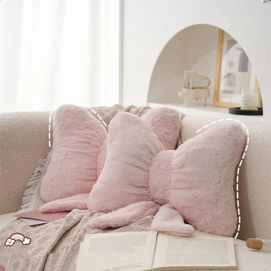 Guangdong Plush Bow Pillow Cute Aesthetic Car Sofa Backrest
