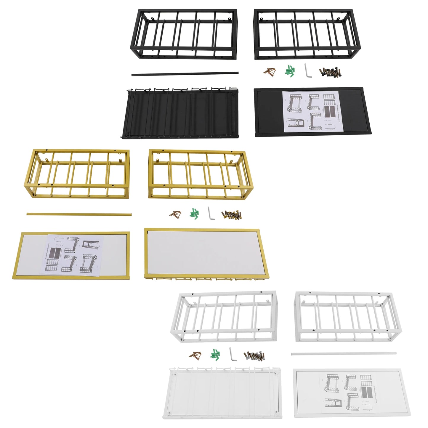 White/Black/Gold Wall Mounted Wine Rack Wine Storage Display Shelf Hanging Wall Bar Shelf