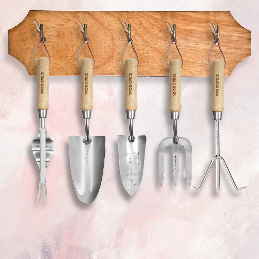 WORKPRO 8 Piece Garden Tool Set with Tote and Gloves
