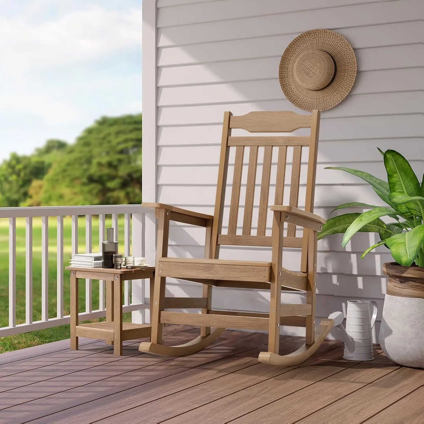 XMSJH Outdoor Poly Rocking Chair Porch Furniture Set