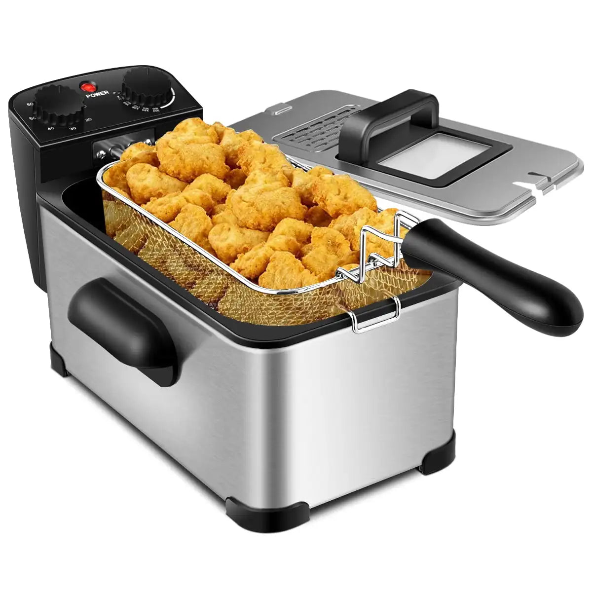 Costway Electric Deep Fryer 1700W Triple Basket Stainless