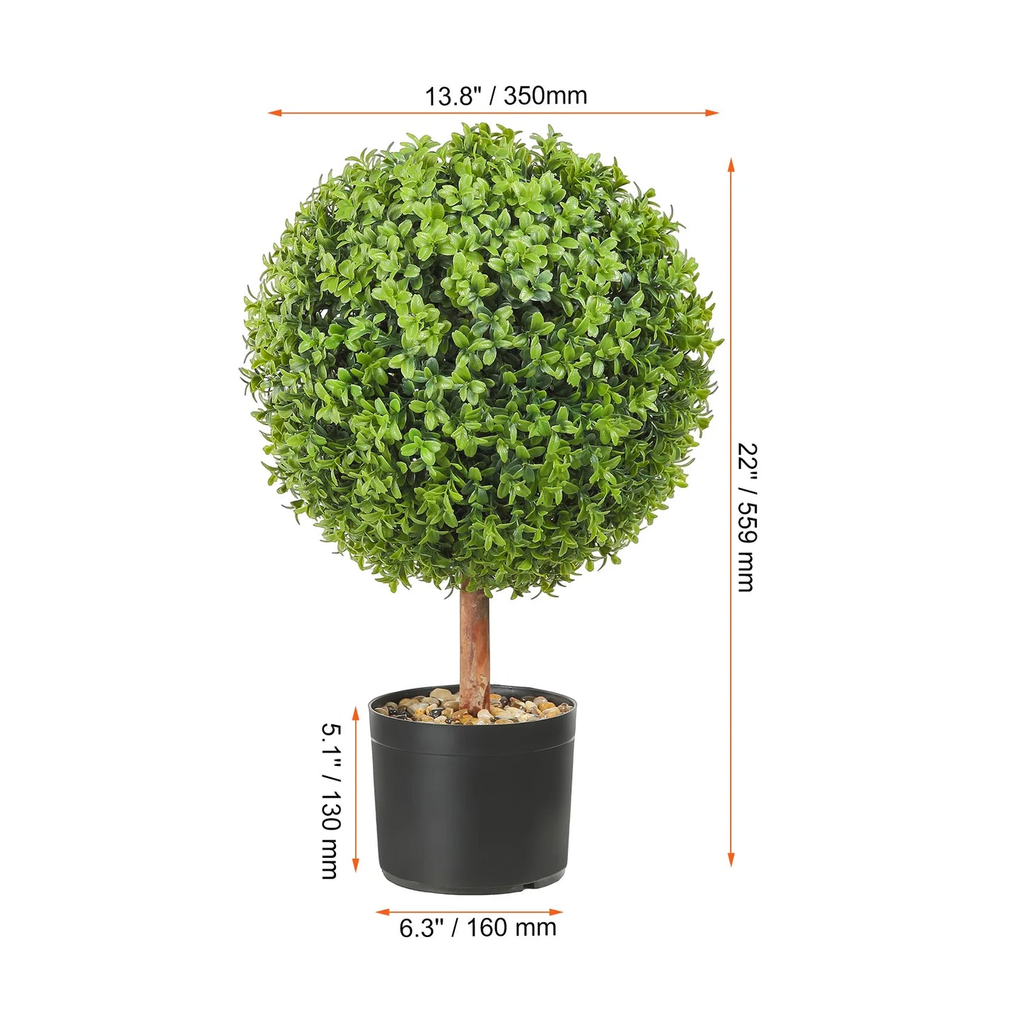 SucceBuy Artificial Boxwood Tower Topiary Spiral Plant 24 Inch 36 Inch 48 Inch High Decorative Green Plastic PE Tree