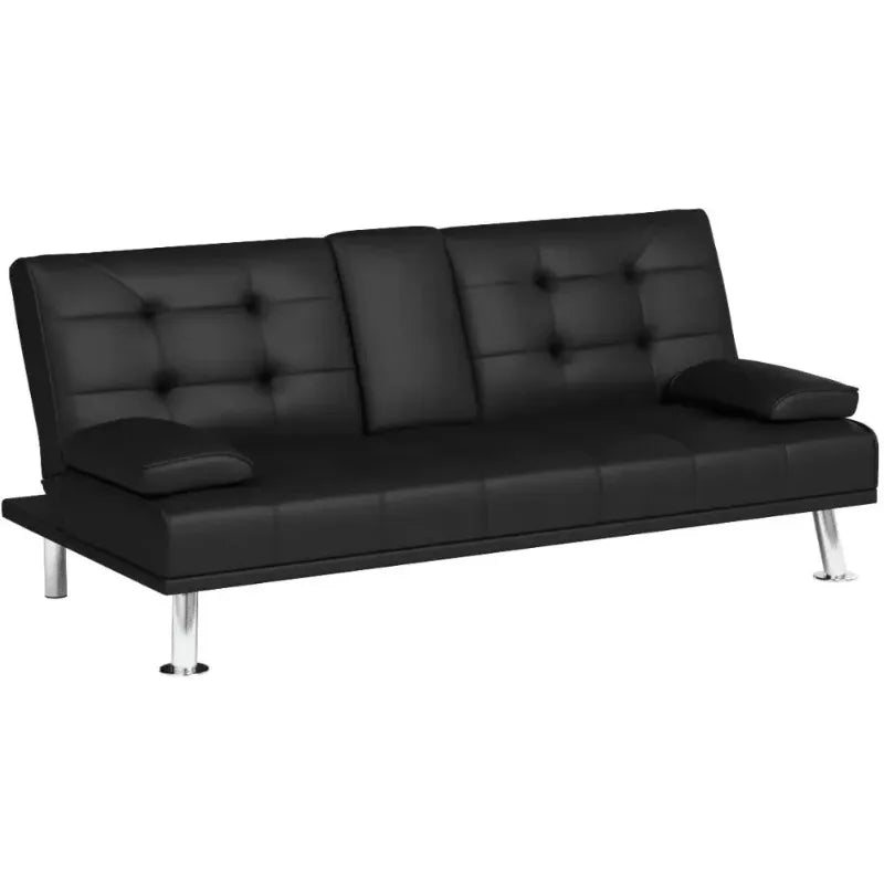 Hign Concerned Convertible Futon Sofa Bed With Cup Holders