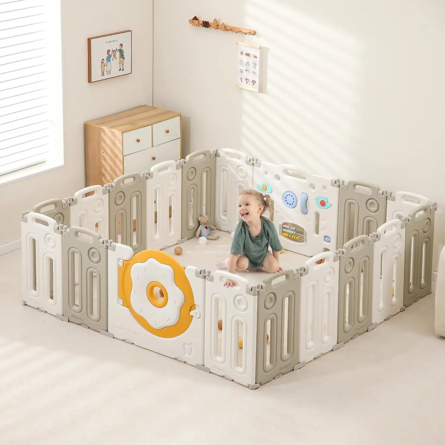 SHXIH Foldable Playpen for Babies and Toddlers