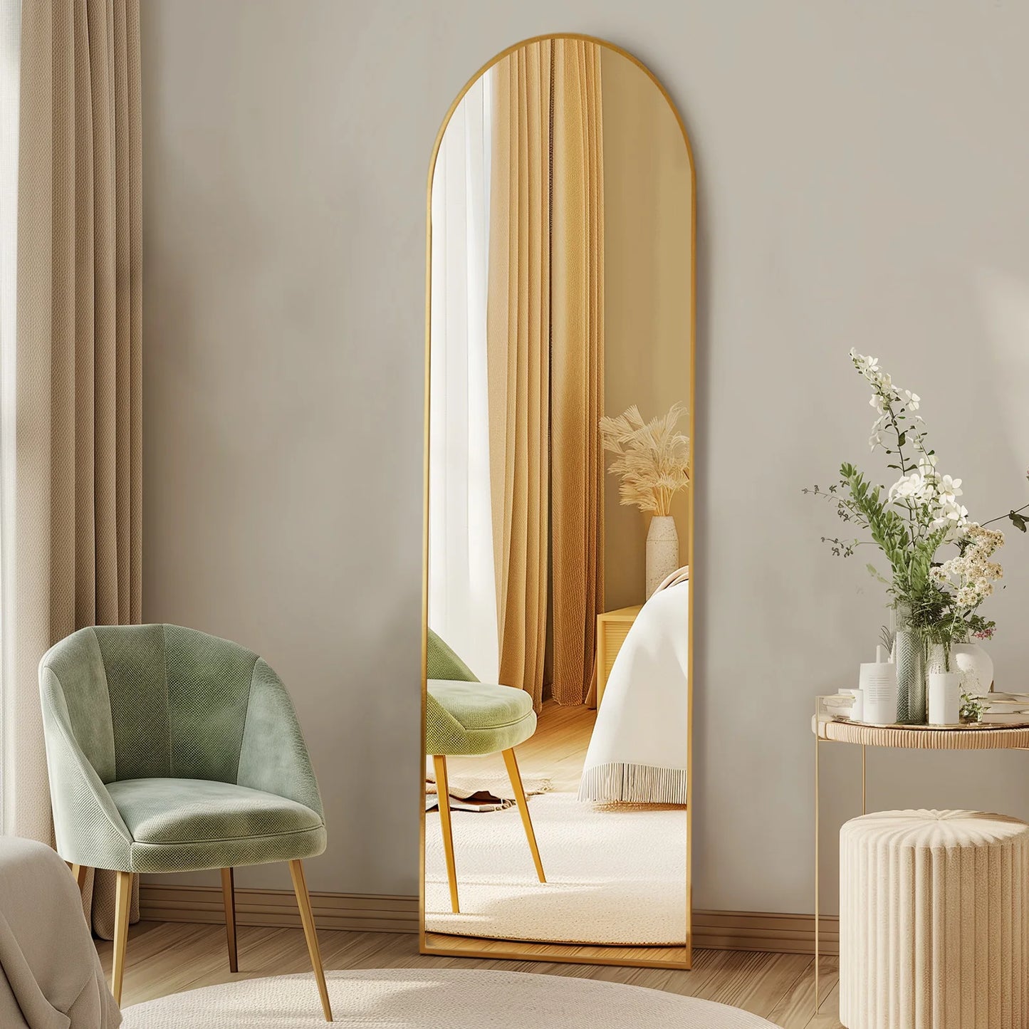 JHK Full Body Wall Mirror Aluminum Alloy Frame For Bathroom