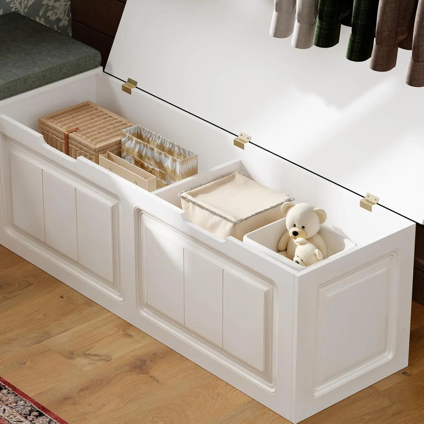 XMSJH L Shape Storage Bench Nook With Cushion Seating