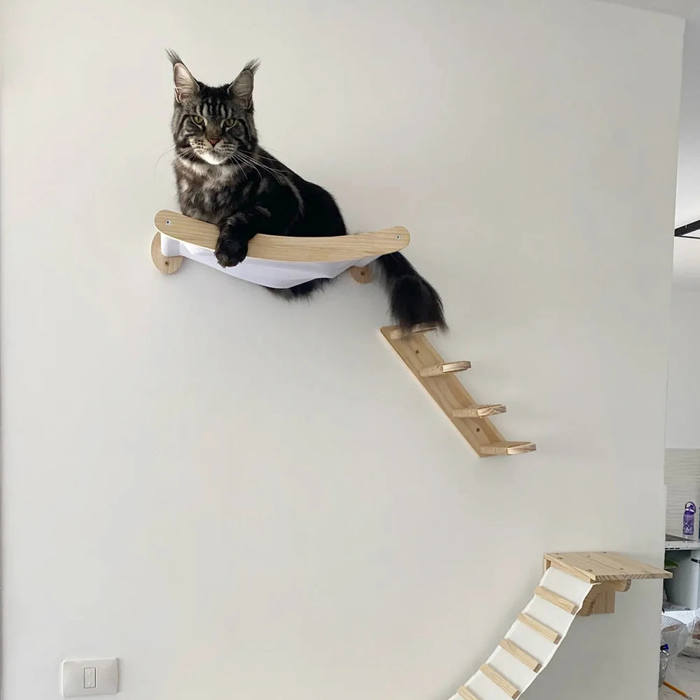 PETRAVELCN Cat Hammock Stairway Wall Mounted Climbing Shelf