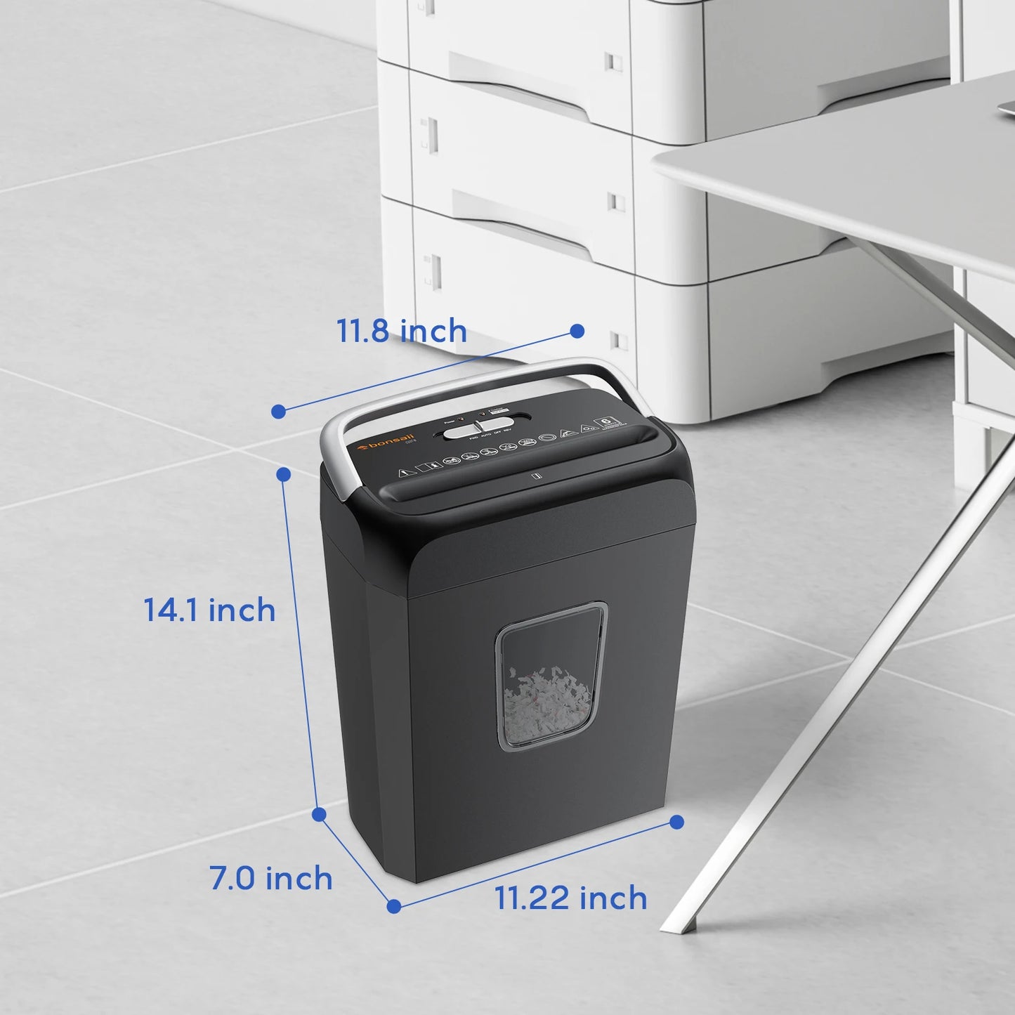 Bonsaii 6-Sheet Cross Cut Paper Shredder for Home Office