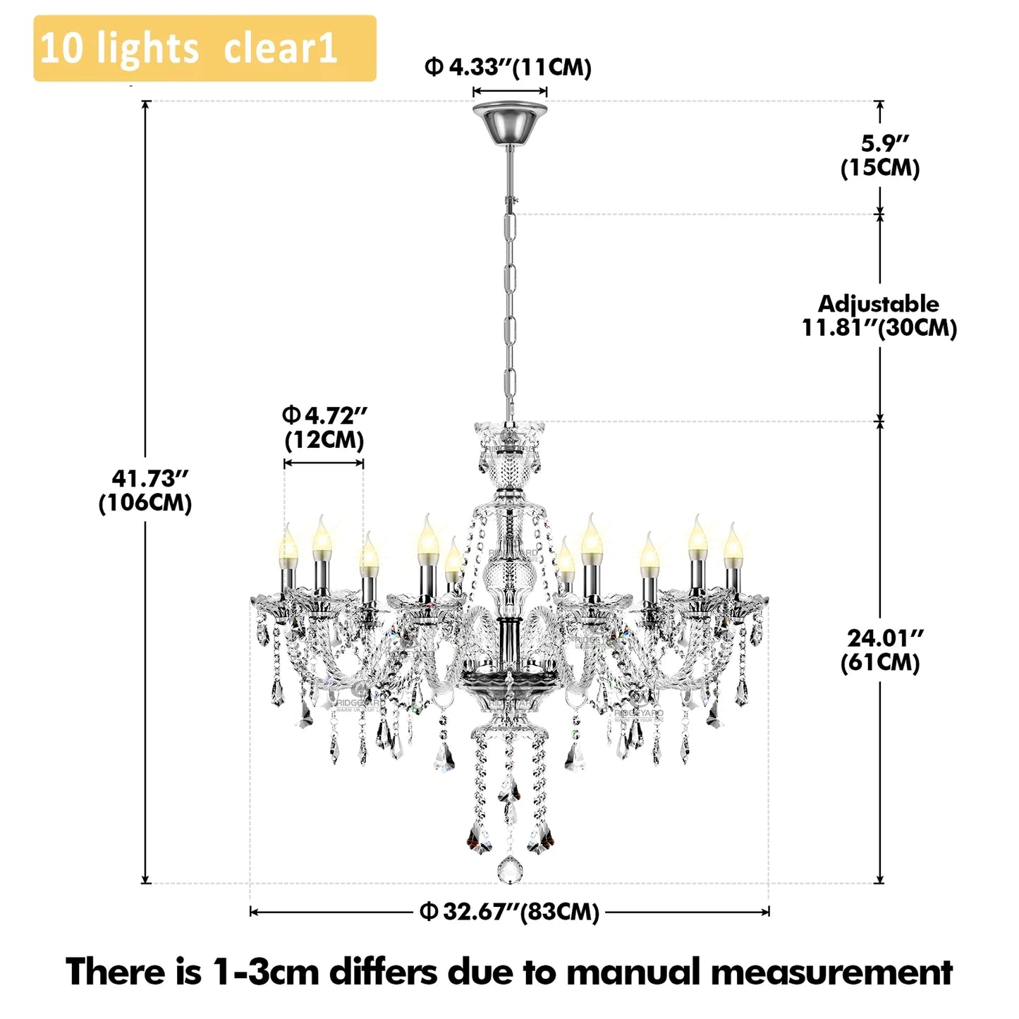 Crystal Tassels 6 Light Chandelier For Living Room