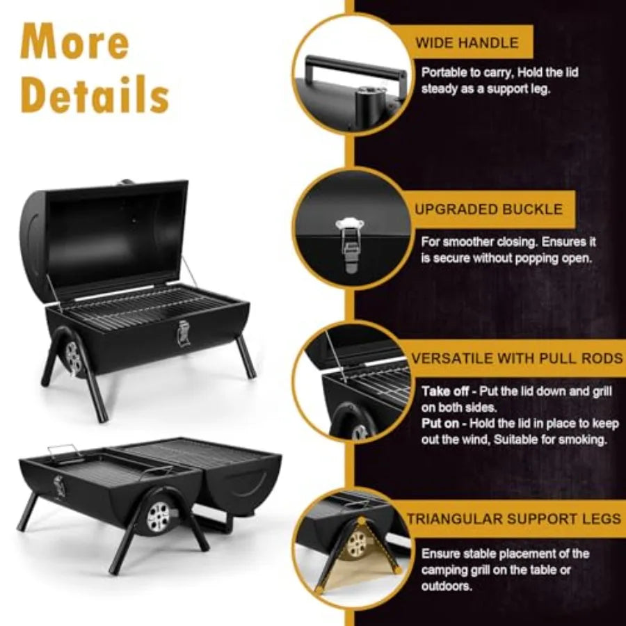 Hign Concerned Portable DoubleSided Tabletop Charcoal Grill