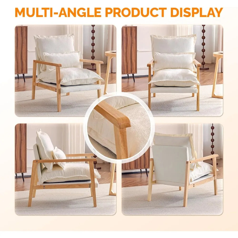 HUANZHUANG Mid Century Modern Cloud Accent Armchair