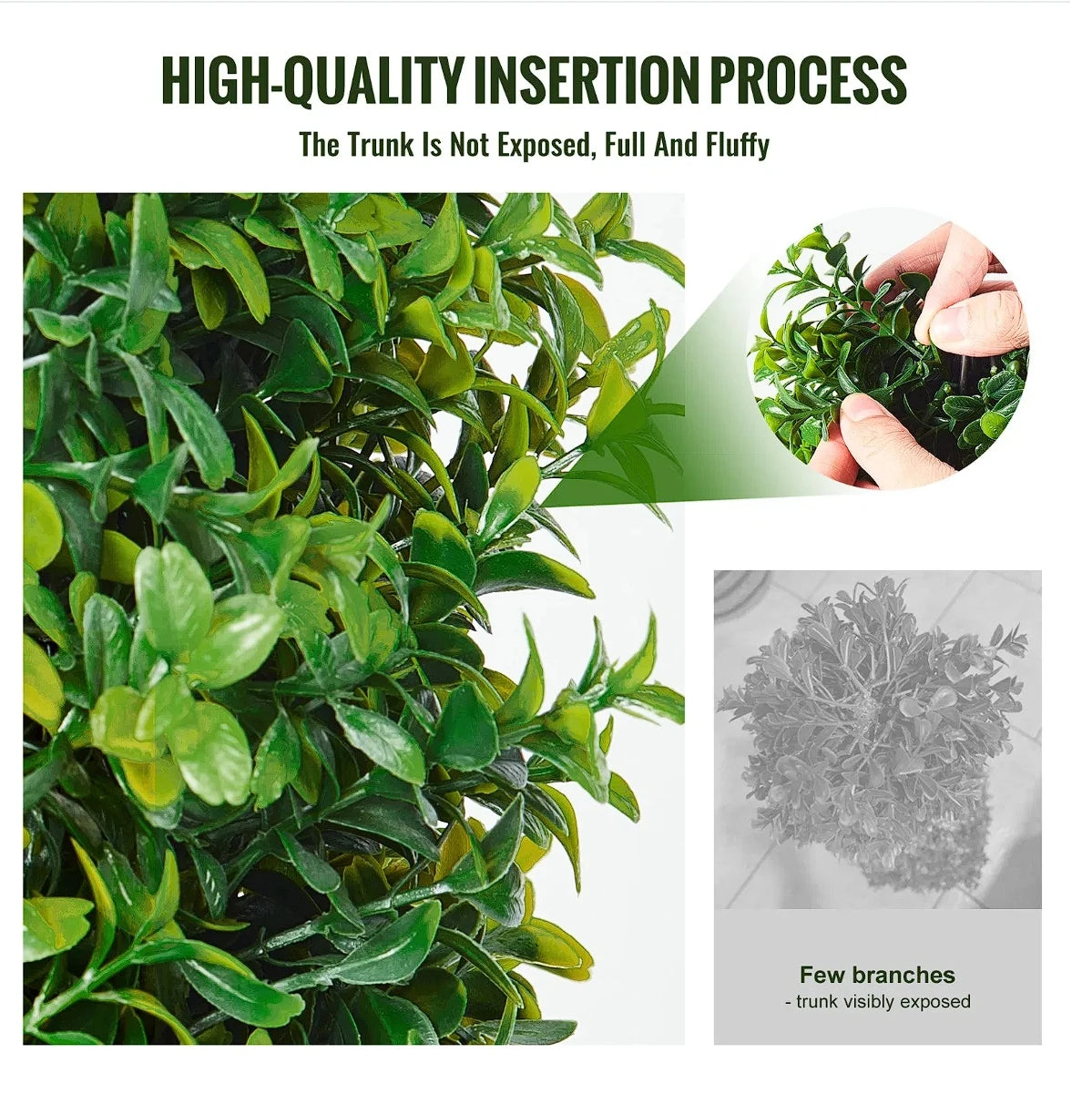 VEVOR 2 Pack 3 Foot Artificial Boxwood Topiary Tree Faux Plant UV Resistant Decor for Indoor and Outdoor Use