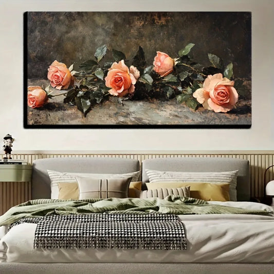 Natural Landscape Vintage Oil Painting Victorian Style Wall Decoration Pine Solid Wood Frame 1.5 Inch Thick