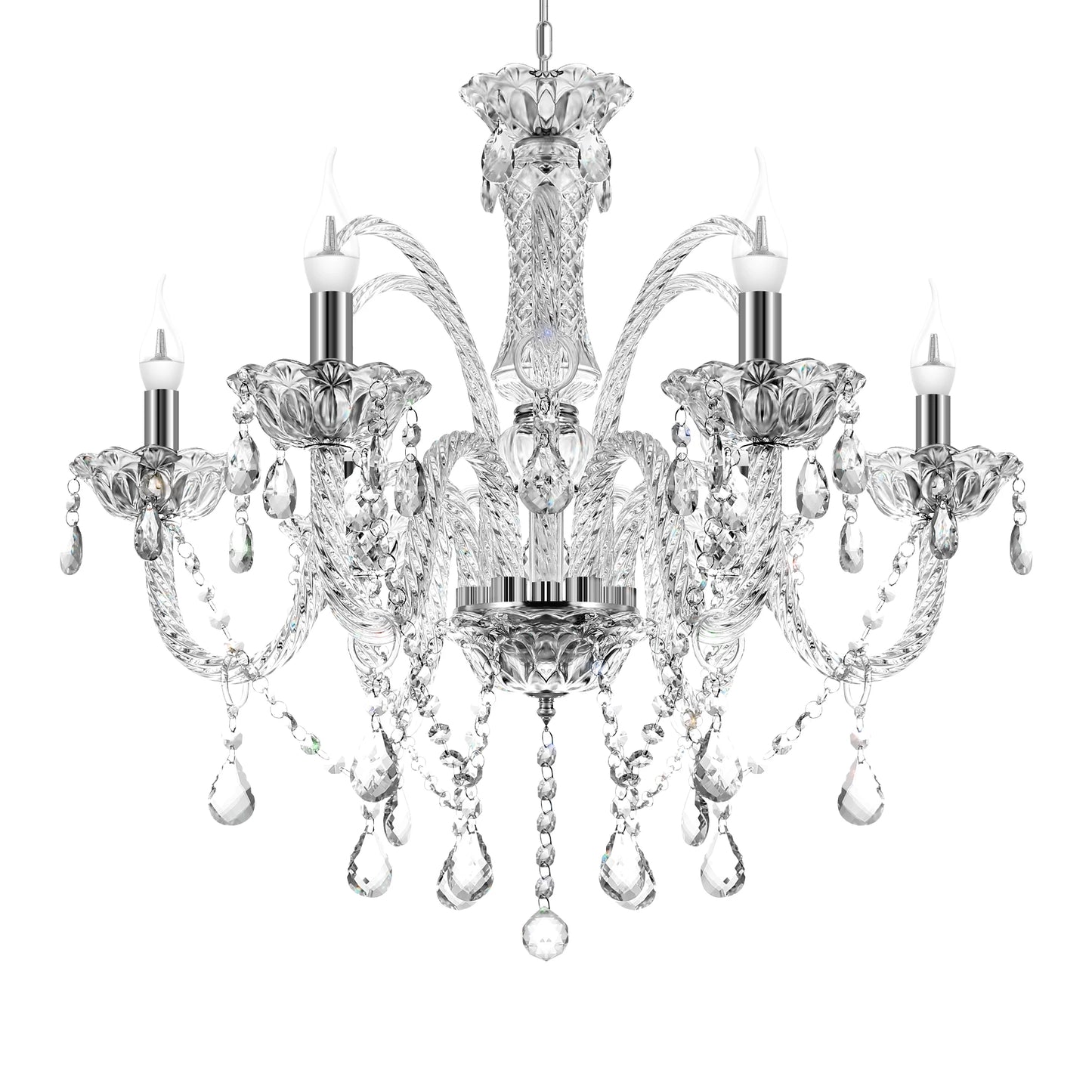 Crystal Tassels 6 Light Chandelier For Living Room
