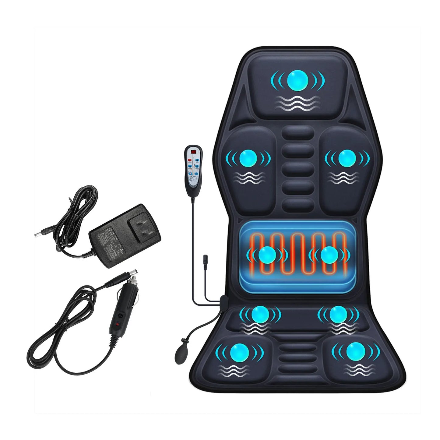 Massage Seat Cushion With Heating, With Adjustable Lumbar Support, 9 Massage Modes, Back Massage Chair Cushion For Men And Women