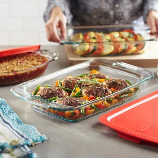 Hign Concerned Glass Baking Dish Set With Secure Lids