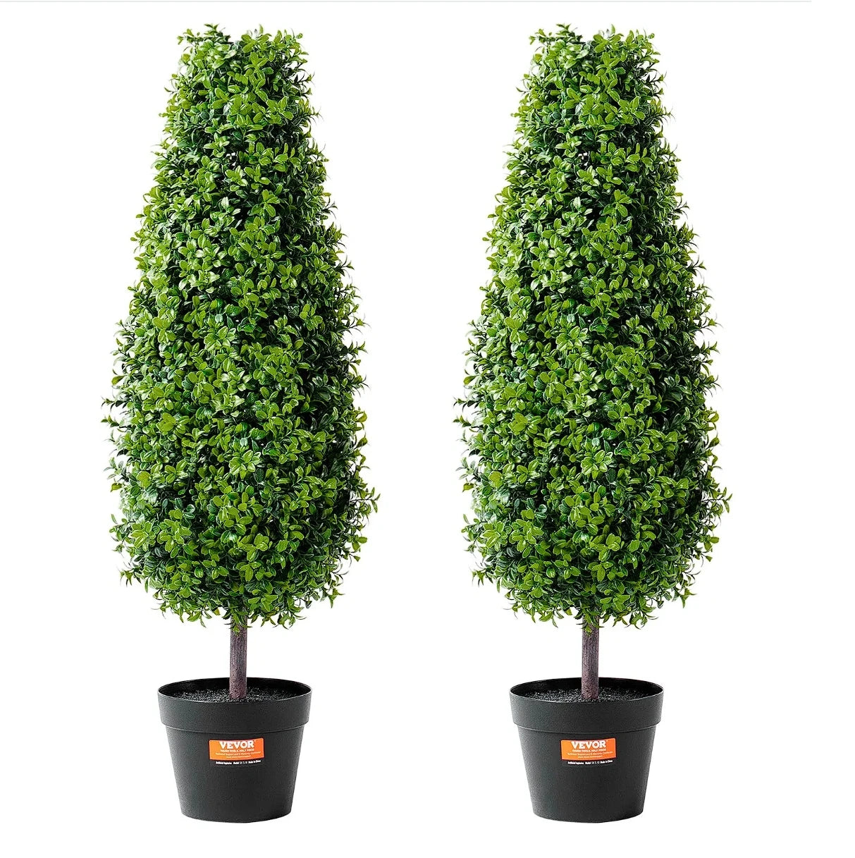 VEVOR 2 Pack 3 Foot Artificial Boxwood Topiary Tree Faux Plant UV Resistant Decor for Indoor and Outdoor Use