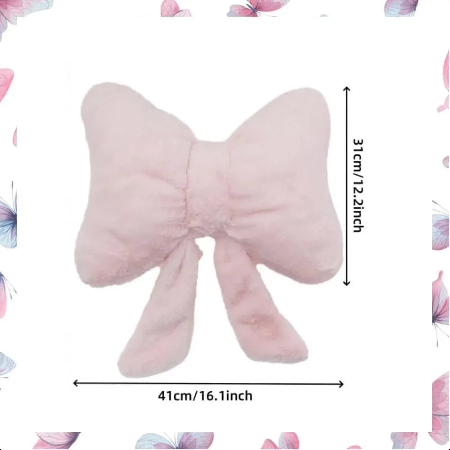 Guangdong Plush Bow Pillow Cute Aesthetic Car Sofa Backrest