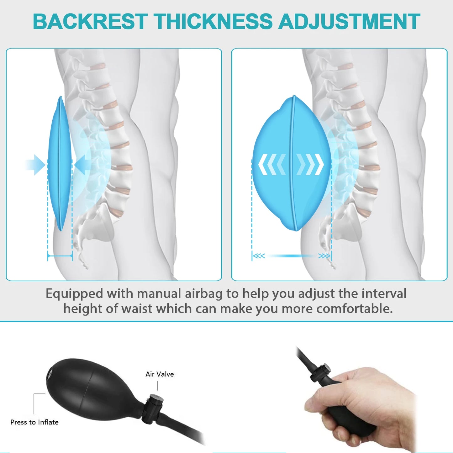 Massage Seat Cushion With Heating, With Adjustable Lumbar Support, 9 Massage Modes, Back Massage Chair Cushion For Men And Women