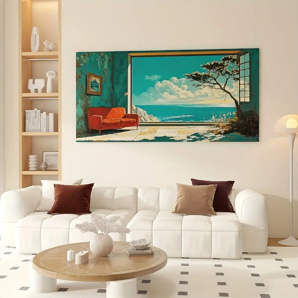 Quiet Season: Living Alone for Years "- Art Landscape canvas poster - 1.5 inch thick pine frame, rustic farmhouse decor