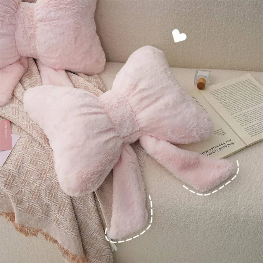Guangdong Plush Bow Pillow Cute Aesthetic Car Sofa Backrest